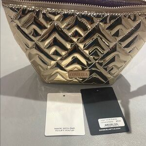 Consuela Gold Quilted Cosmetic Bag